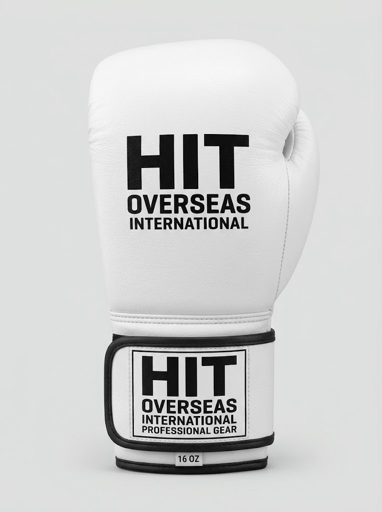HIT Overseas Professional Sparring Boxing Gloves – All White (16 OZ)