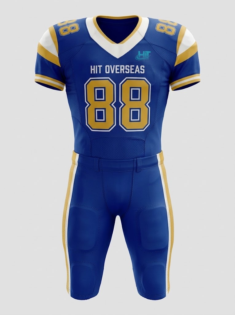 HIT Overseas Pro Custom American Football Uniform Set – Royal Blue & Gold