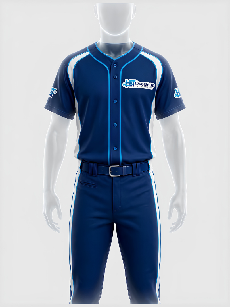 Custom Royal Blue, White & Light Blue Athletic Baseball Uniform Set