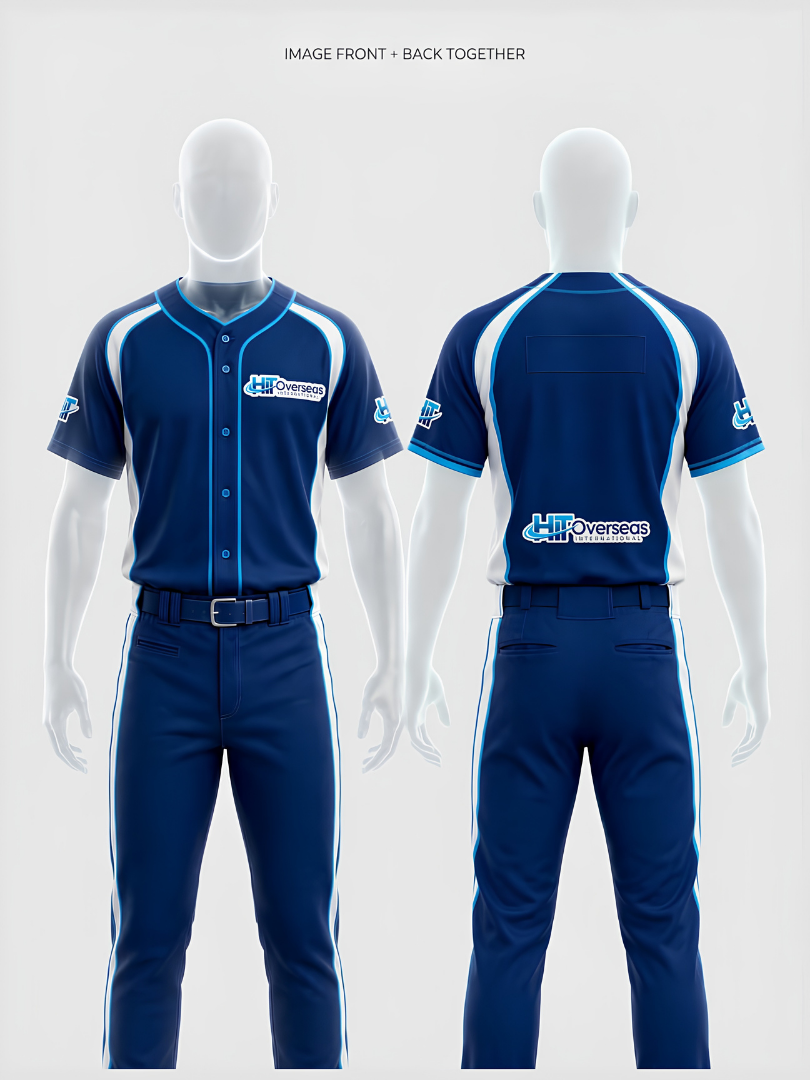 Custom Royal Blue, White & Light Blue Athletic Baseball Uniform Set - Image 3