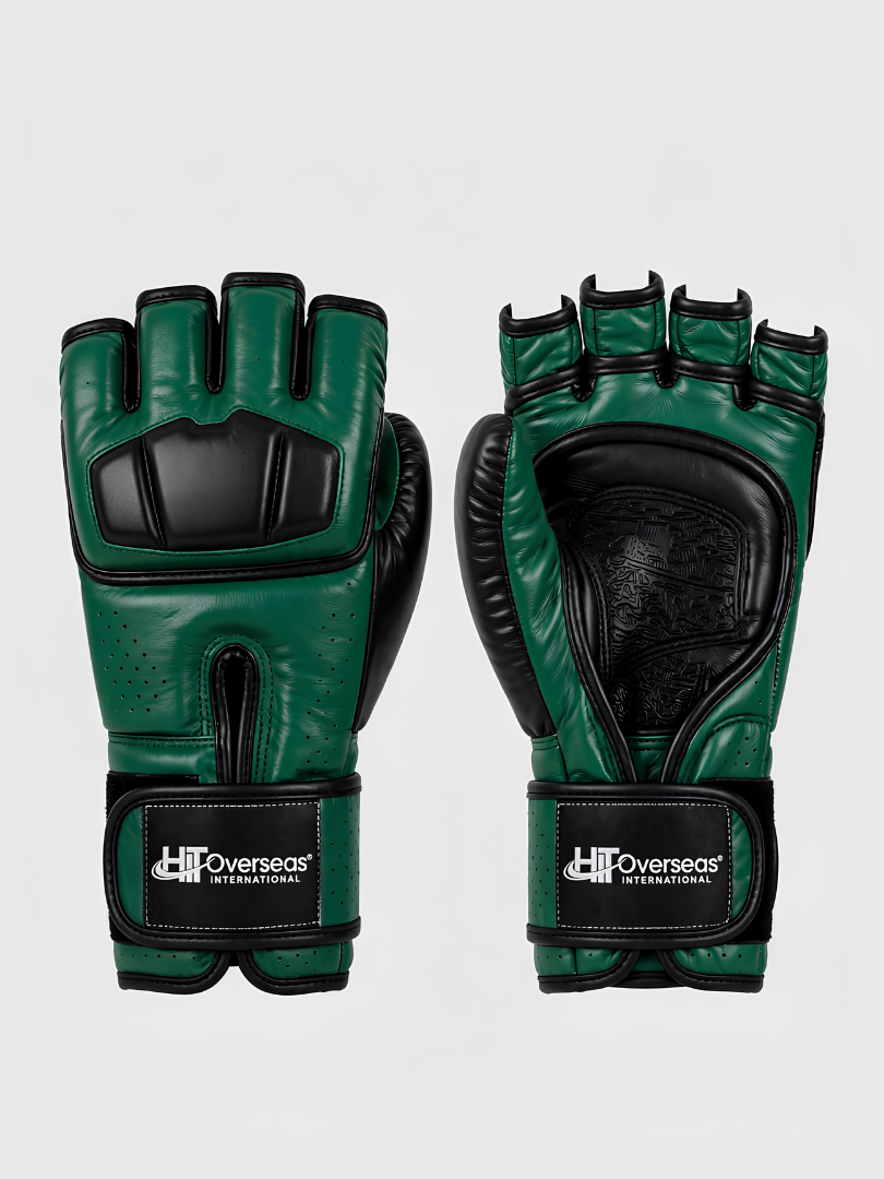 Custom Emerald Green & Black Pro MMA Grappling Gloves