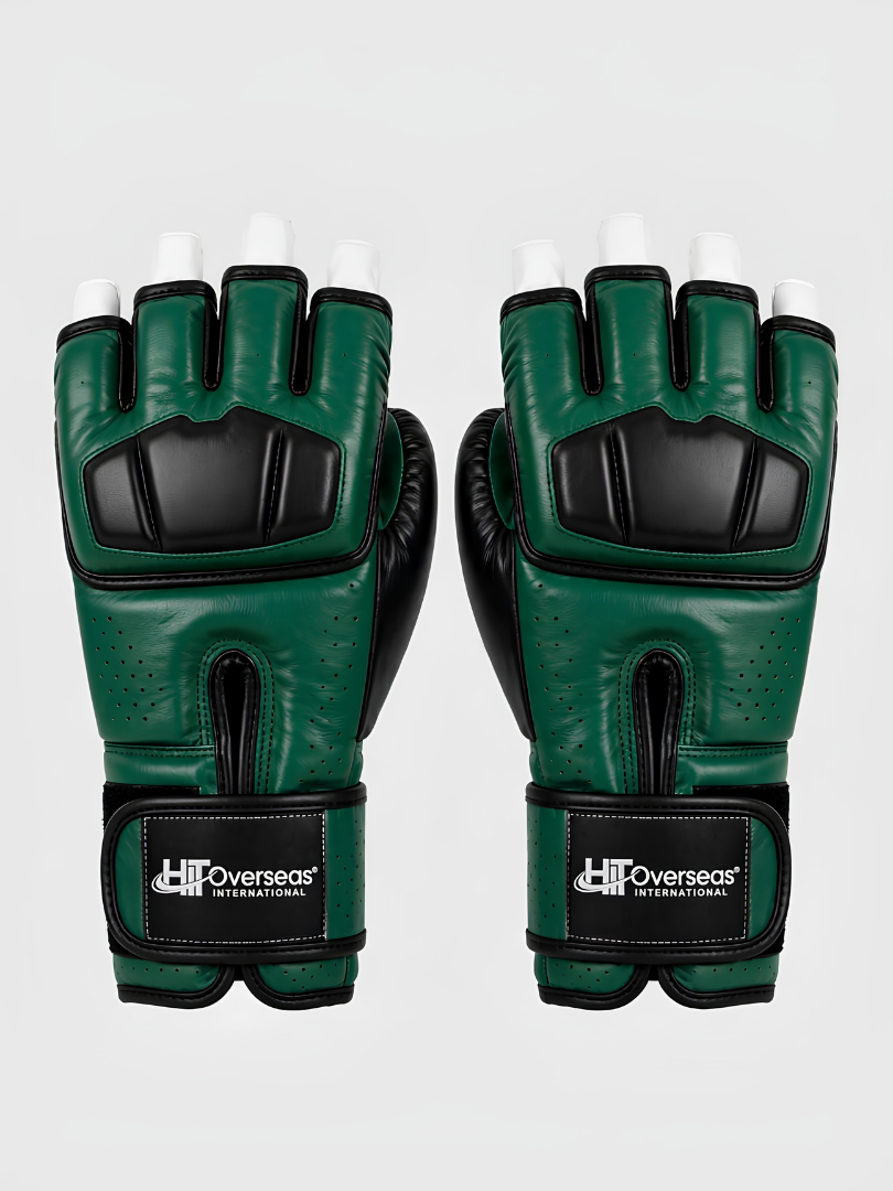Custom Emerald Green & Black Pro MMA Grappling Gloves - Image 3