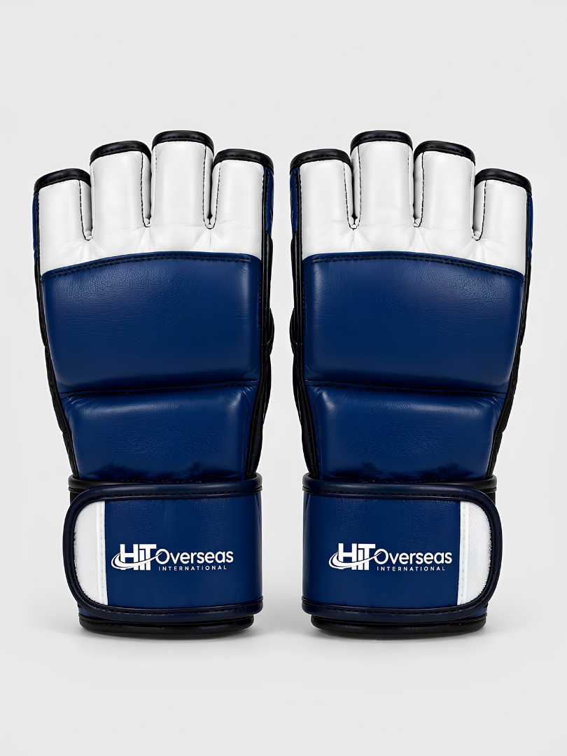 Custom Blue & White Pro MMA Grappling Gloves - Image 3