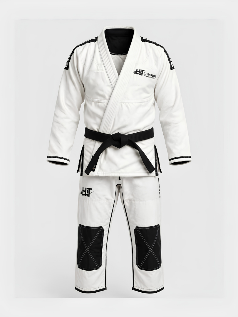 Custom White & Black Brazilian Jiu-Jitsu (BJJ) Gi Uniform Set