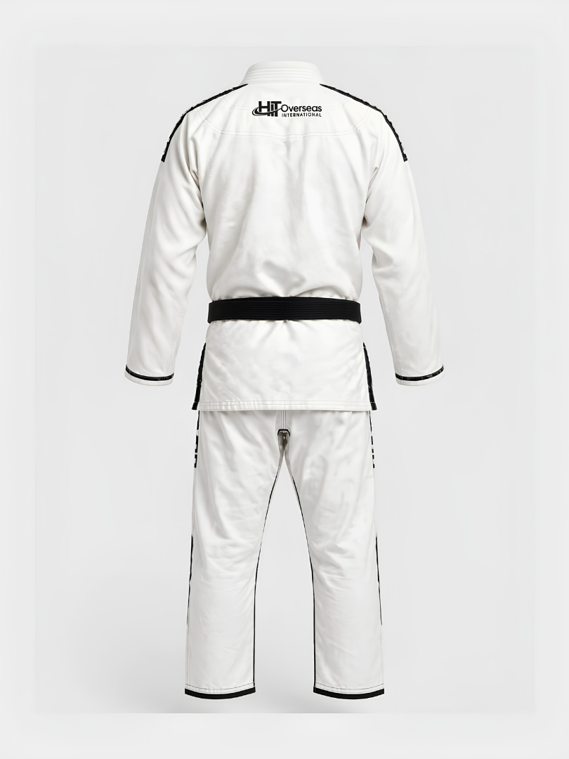 Custom White & Black Brazilian Jiu-Jitsu (BJJ) Gi Uniform Set - Image 2