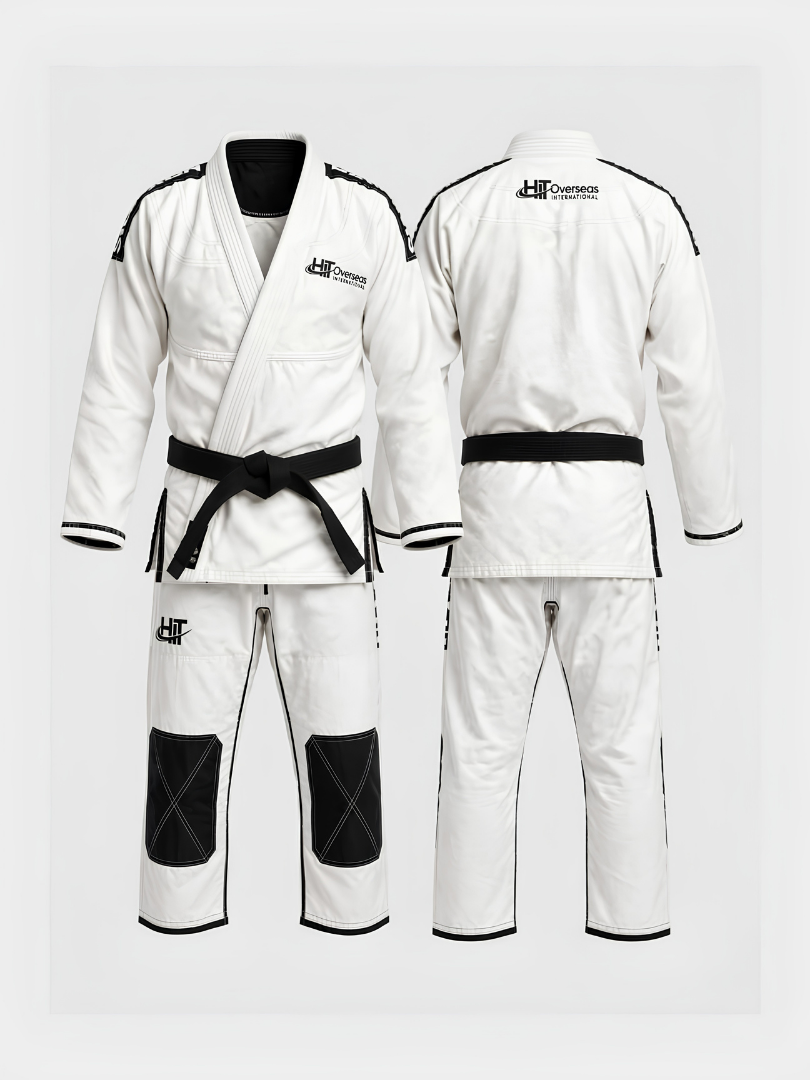 Custom White & Black Brazilian Jiu-Jitsu (BJJ) Gi Uniform Set - Image 3