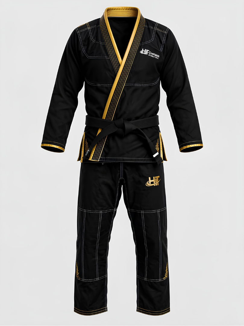 Custom Black & Gold Brazilian Jiu-Jitsu (BJJ) Gi Uniform Set