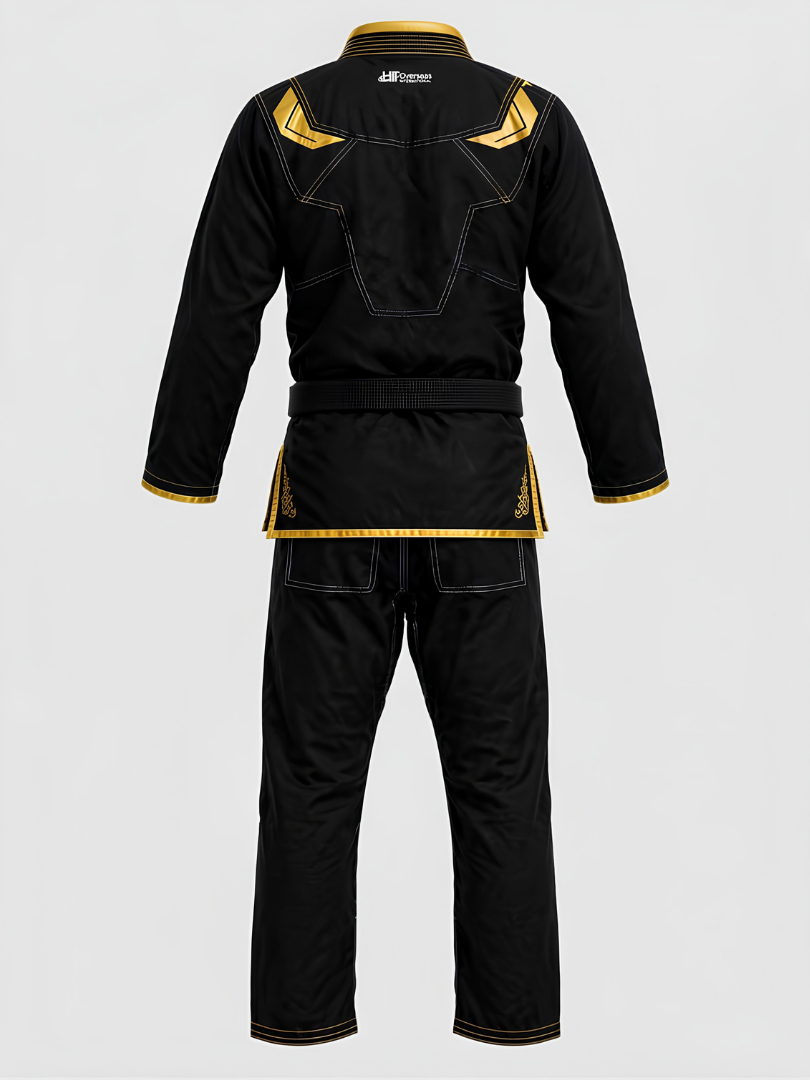 Custom Black & Gold Brazilian Jiu-Jitsu (BJJ) Gi Uniform Set - Image 2