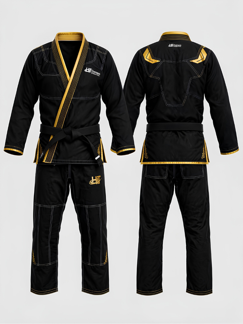 Custom Black & Gold Brazilian Jiu-Jitsu (BJJ) Gi Uniform Set - Image 3
