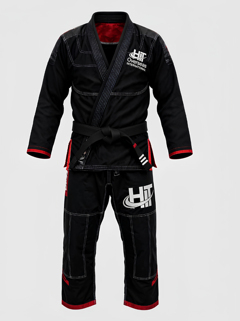 Custom Black & Red Brazilian Jiu-Jitsu (BJJ) Gi Uniform Set