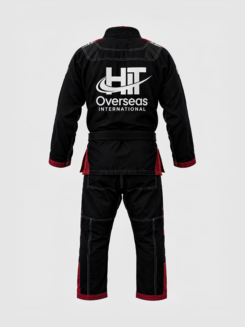 Custom Black & Red Brazilian Jiu-Jitsu (BJJ) Gi Uniform Set - Image 2
