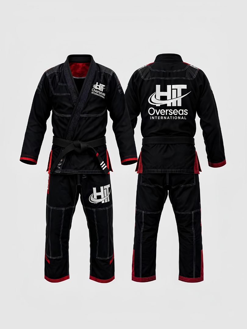 Custom Black & Red Brazilian Jiu-Jitsu (BJJ) Gi Uniform Set - Image 3