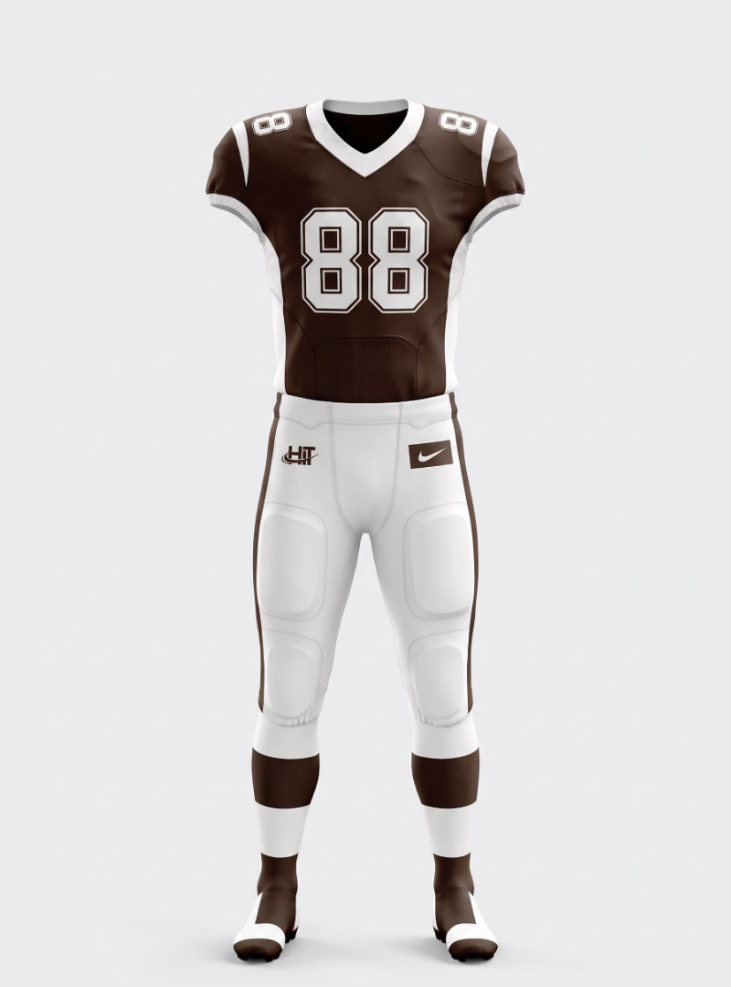 HIT Overseas Pro American Football Uniform – Chocolate Brown / White (#88)