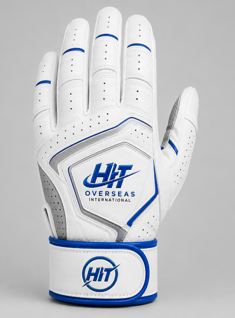 HIT Overseas Pro Leather Athletic / Golf Glove – White / Royal Blue