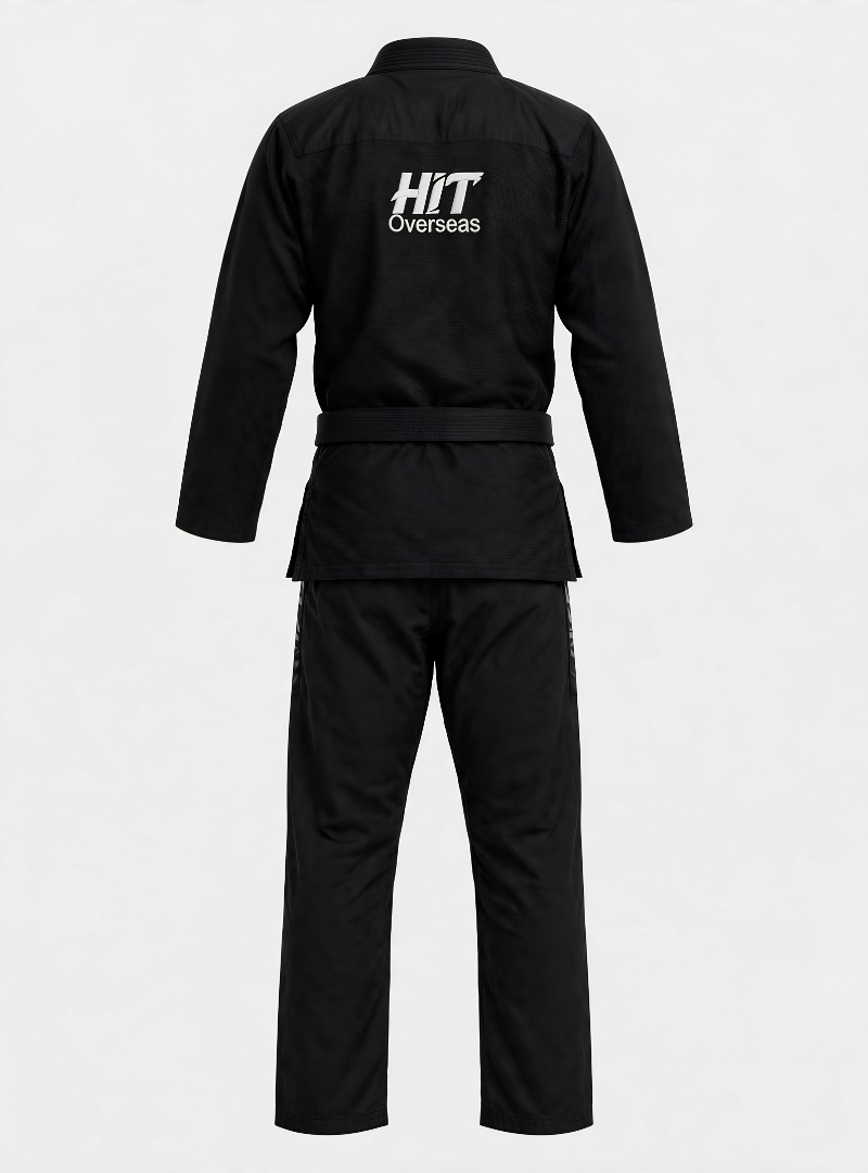 HIT Overseas Pro Pearl Weave Jiu-Jitsu Uniform – All Black - Image 2