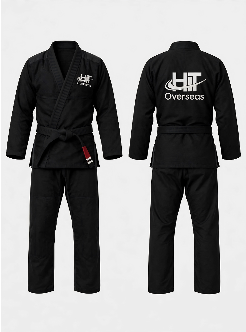 HIT Overseas Pro Pearl Weave Jiu-Jitsu Uniform – All Black - Image 3