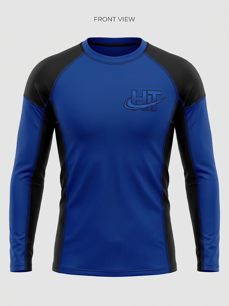 HT Pro Long Sleeve Compression Rash Guard – Royal Blue / Black