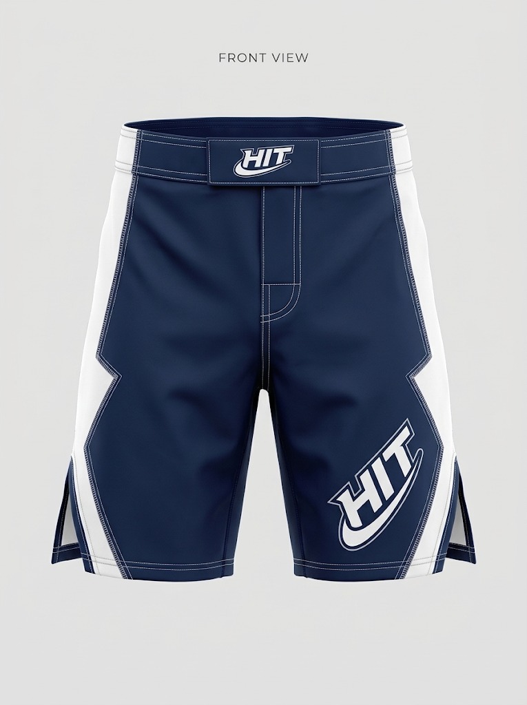 HT Pro Performance MMA Fight Shorts – Navy Blue / White